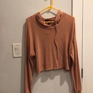 Beige crop hoodie